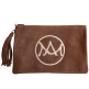 pochette Zouina veau velours camel